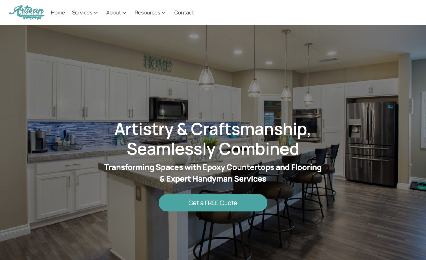 Artisan Design Concepts Website
